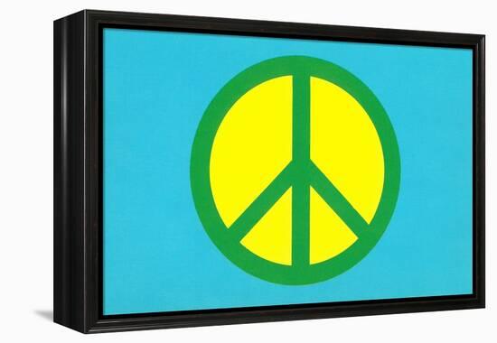 Yellow Green and Blue Peace Sign-null-Framed Stretched Canvas