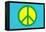 Yellow Green and Blue Peace Sign-null-Framed Stretched Canvas
