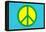 Yellow Green and Blue Peace Sign-null-Framed Stretched Canvas