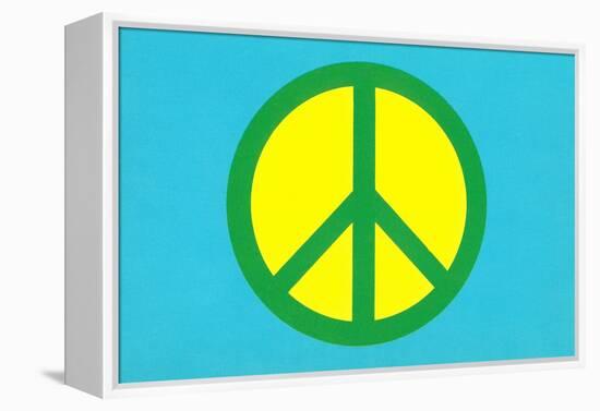 Yellow Green and Blue Peace Sign-null-Framed Stretched Canvas