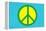 Yellow Green and Blue Peace Sign-null-Framed Stretched Canvas