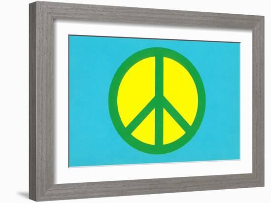 Yellow Green and Blue Peace Sign-null-Framed Art Print
