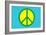 Yellow Green and Blue Peace Sign-null-Framed Art Print