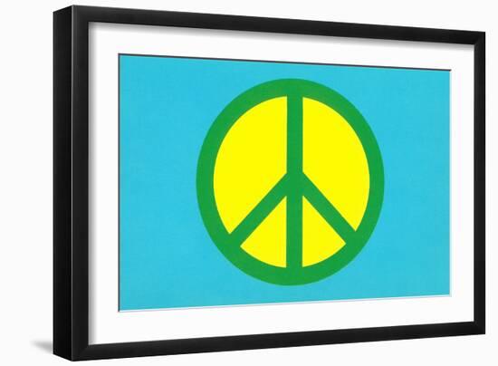 Yellow Green and Blue Peace Sign-null-Framed Art Print