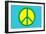 Yellow Green and Blue Peace Sign-null-Framed Art Print