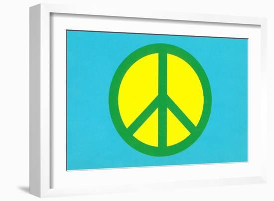 Yellow Green and Blue Peace Sign-null-Framed Art Print