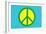 Yellow Green and Blue Peace Sign-null-Framed Art Print