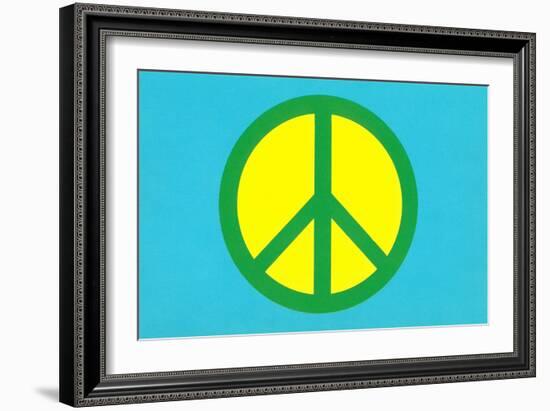 Yellow Green and Blue Peace Sign-null-Framed Art Print