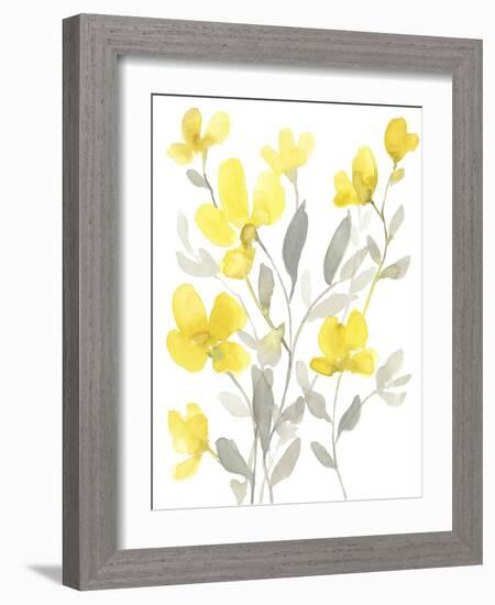 Yellow & Grey Garden I-Jennifer Goldberger-Framed Art Print