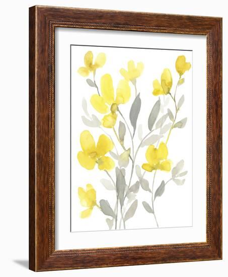 Yellow & Grey Garden I-Jennifer Goldberger-Framed Art Print