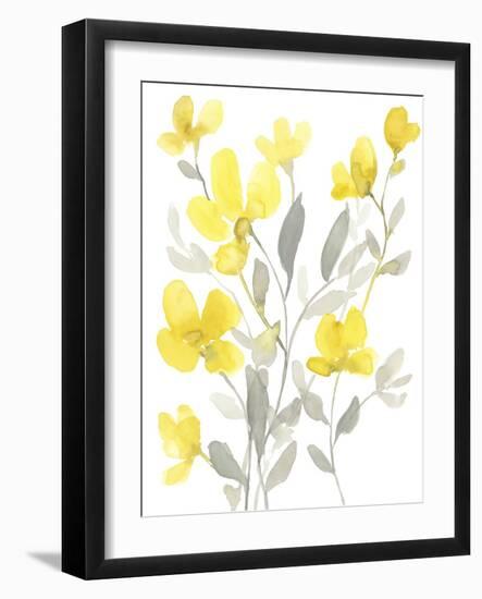 Yellow & Grey Garden I-Jennifer Goldberger-Framed Art Print