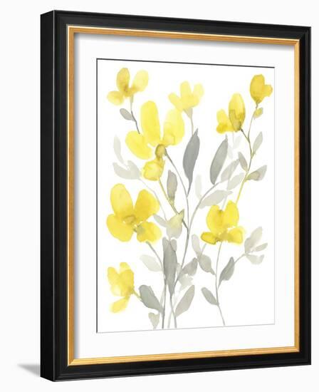 Yellow & Grey Garden I-Jennifer Goldberger-Framed Art Print