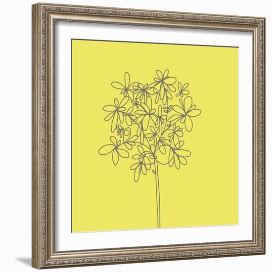 Yellow Happy Flower-Jan Weiss-Framed Art Print