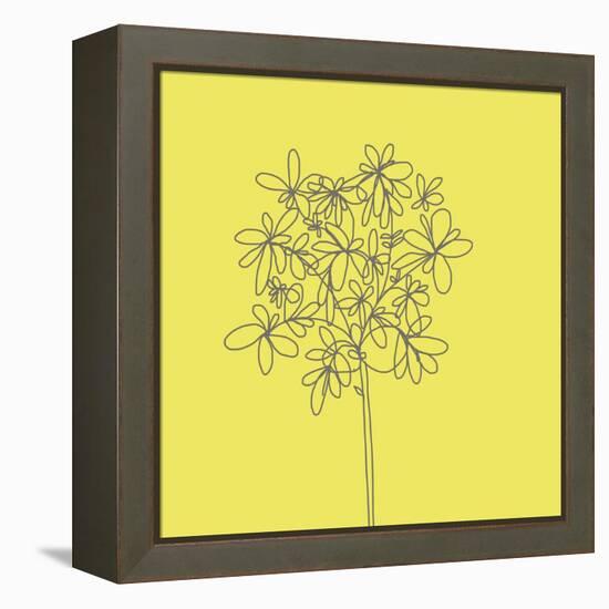 Yellow Happy Flower-Jan Weiss-Framed Stretched Canvas