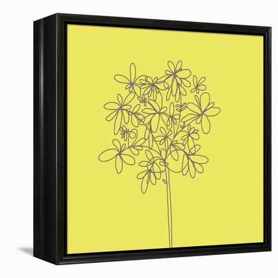 Yellow Happy Flower-Jan Weiss-Framed Stretched Canvas