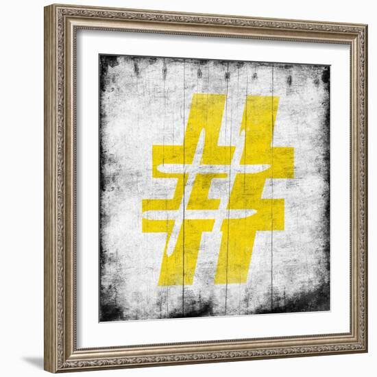 Yellow Hash-Jace Grey-Framed Art Print