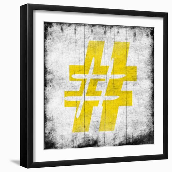 Yellow Hash-Jace Grey-Framed Art Print