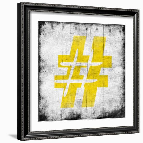 Yellow Hash-Jace Grey-Framed Art Print