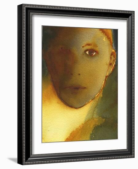 Yellow Head, 2020 (W/C on Arches)-Graham Dean-Framed Giclee Print