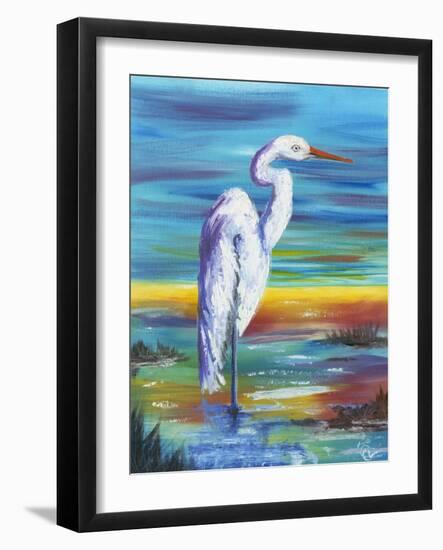 Yellow Heron I-Olivia Brewington-Framed Art Print