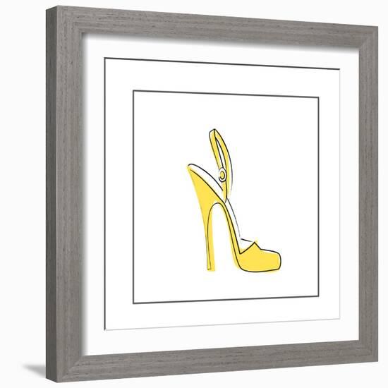 Yellow High Heeled Shoe-null-Framed Giclee Print