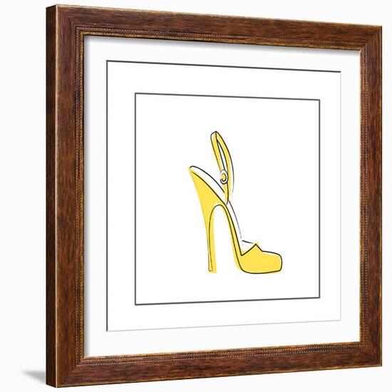 Yellow High Heeled Shoe-null-Framed Giclee Print