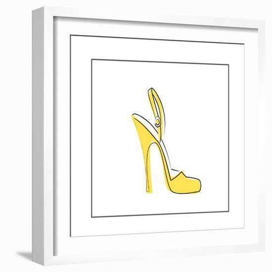 Yellow High Heeled Shoe-null-Framed Giclee Print