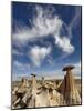 Yellow Hoodoos under a Wispy Cloud, San Juan Basin, New Mexico, USA, North America-James Hager-Mounted Photographic Print