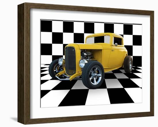 Yellow Hotrod-Lori Hutchison-Framed Photographic Print