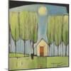 Yellow House in Woods-Tim Nyberg-Mounted Premium Giclee Print