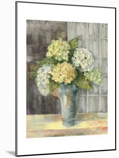 Yellow Hydrangea Gray-Carol Rowan-Mounted Art Print