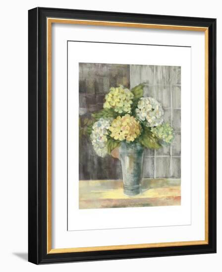 Yellow Hydrangea Gray-Carol Rowan-Framed Art Print