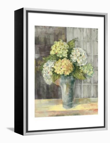 Yellow Hydrangea Gray-Carol Rowan-Framed Stretched Canvas