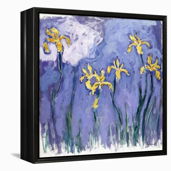 Yellow Iris with Pink Cloud, C.1918-Claude Monet-Framed Premier Image Canvas