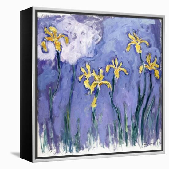 Yellow Iris with Pink Cloud, C.1918-Claude Monet-Framed Premier Image Canvas