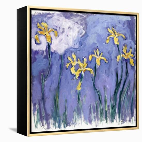 Yellow Iris with Pink Cloud, C.1918-Claude Monet-Framed Premier Image Canvas