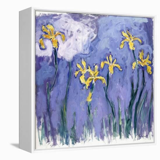 Yellow Iris with Pink Cloud, C.1918-Claude Monet-Framed Premier Image Canvas