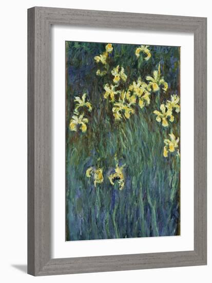 Yellow Irises, 1914-1917-Claude Monet-Framed Giclee Print