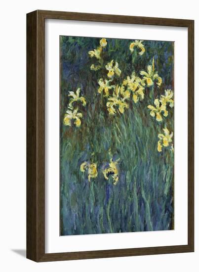 Yellow Irises, 1914-1917-Claude Monet-Framed Giclee Print