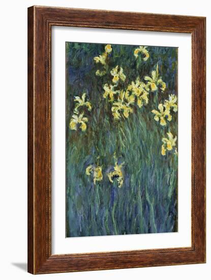 Yellow Irises, 1914-1917-Claude Monet-Framed Giclee Print