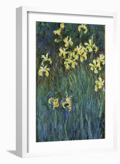 Yellow Irises, 1914-1917-Claude Monet-Framed Giclee Print