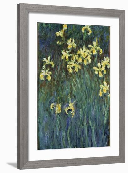 Yellow Irises, 1914-1917-Claude Monet-Framed Giclee Print