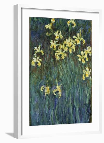 Yellow Irises, 1914-1917-Claude Monet-Framed Giclee Print