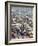 Yellow Kolkata Taxis and Commuters at Howrah Railway Station, Howrah, Kolkata (Calcutta), India-Annie Owen-Framed Photographic Print