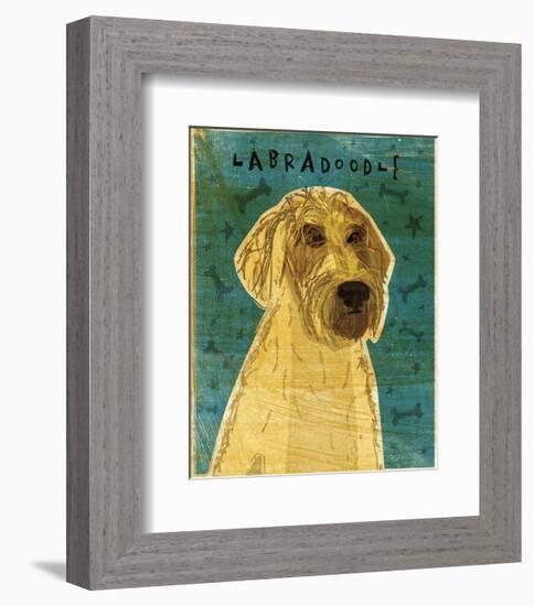 Yellow Labradoodle-John W^ Golden-Framed Art Print