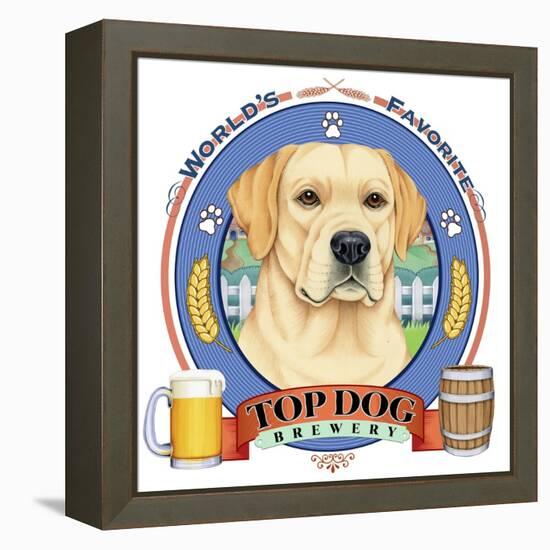 Yellow Labrador Beer Label-Tomoyo Pitcher-Framed Premier Image Canvas