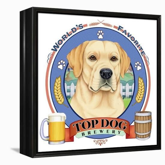 Yellow Labrador Beer Label-Tomoyo Pitcher-Framed Premier Image Canvas