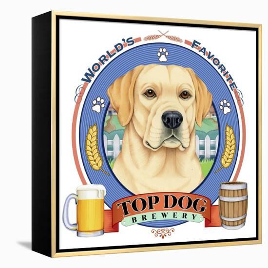 Yellow Labrador Beer Label-Tomoyo Pitcher-Framed Premier Image Canvas