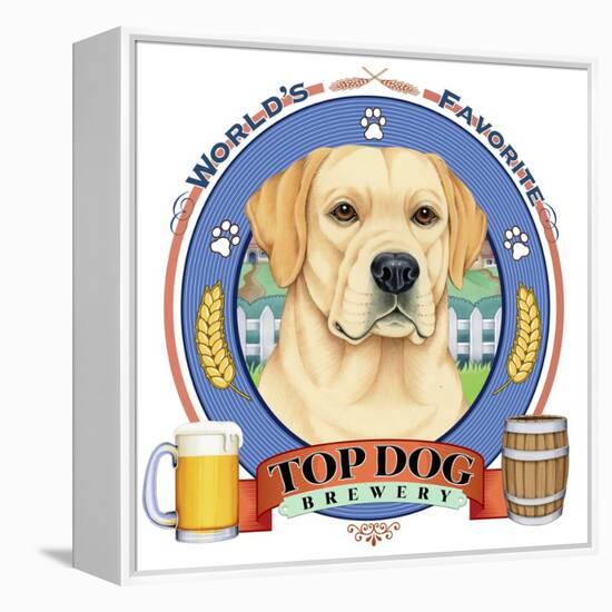 Yellow Labrador Beer Label-Tomoyo Pitcher-Framed Premier Image Canvas