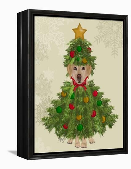 Yellow Labrador, Christmas Tree Costume-Fab Funky-Framed Stretched Canvas